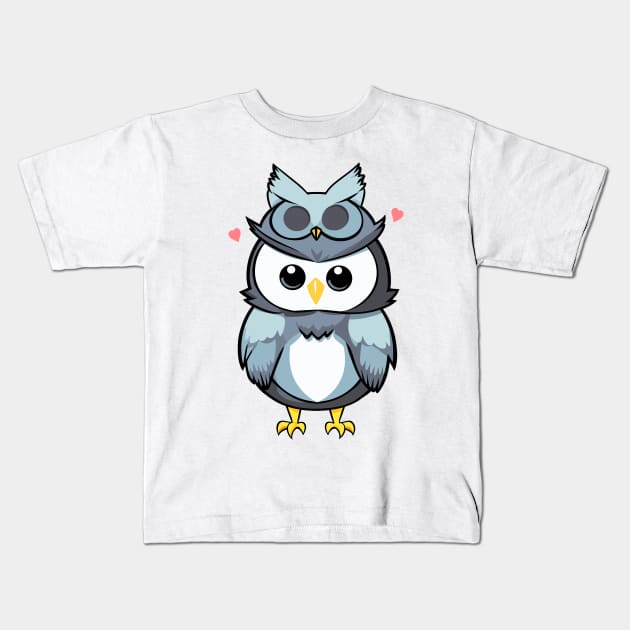 Kawaii Owl with owl costume Kids T-Shirt by Orange-C